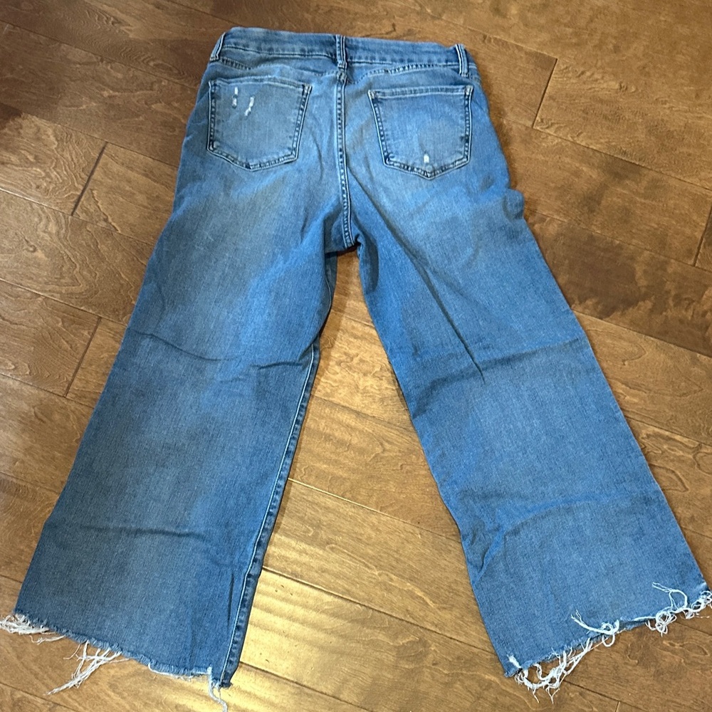Kut from the Kloth Meg Blue Distressed Wide Leg Jeans - Picture 3 of 3